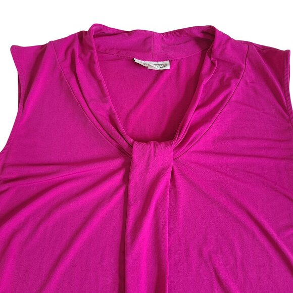 Dana Buchman & Nine West Women's Sleeveless Blouses Tunics Top Knot Tie Size L - Picture 2 of 16